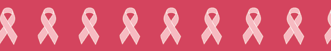 Scrolling banner of pink awareness ribbons.